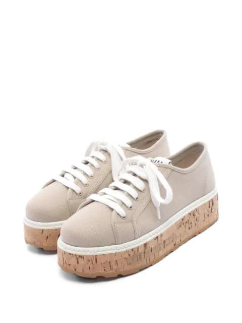 Miu Miu Pre-Owned 2020s cork-sole sneakers Neutrals 1059030