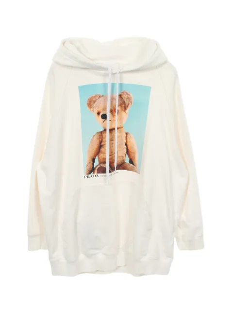 Prada Pre-Owned 2000s x David Sims teddy bear hoodie Neutrals 1058561