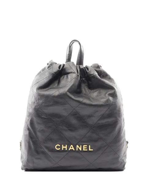 CHANEL Pre-Owned 2021 22 quilted leather backpack Black 1061844N77LPAGJ