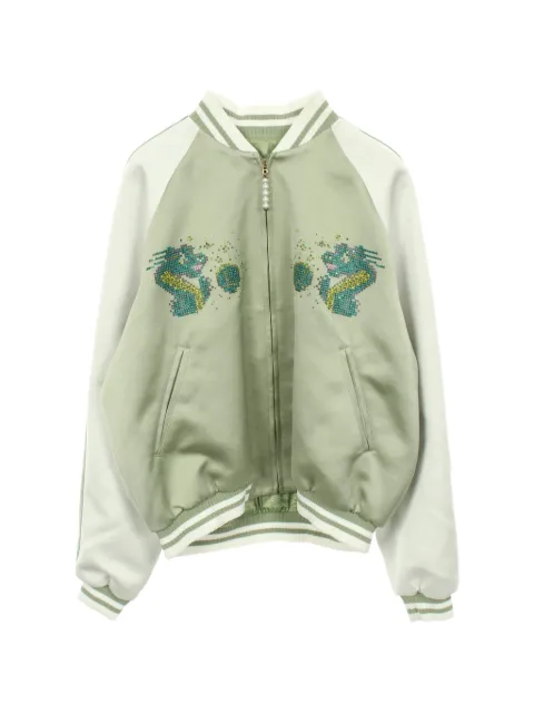 Louis Vuitton Pre-Owned 2010s Sukajan embroidered bomber jacket Green 1058516