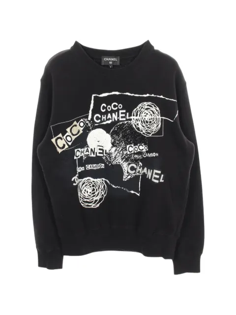 CHANEL Pre-Owned 1986-1988 grafitti-printed sweatshirt Black 1061088