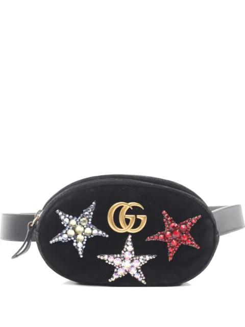 Gucci Pre-Owned 10S GG Marmont Rhinestone belt bag Black 1072885