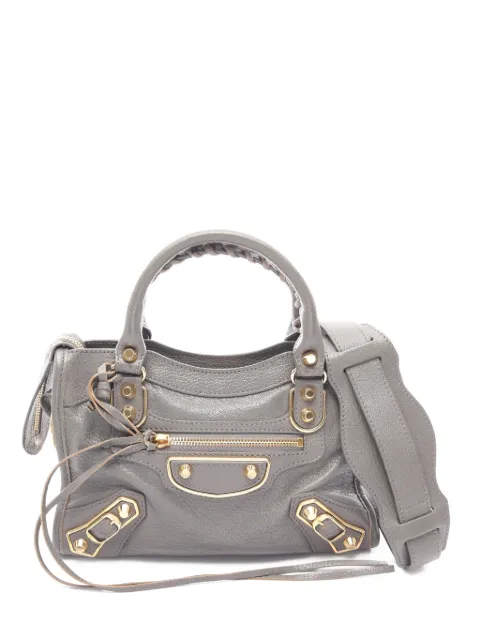 Balenciaga Pre-Owned 2010s mini Metallic Edge City leather tote bag Grey 1073393