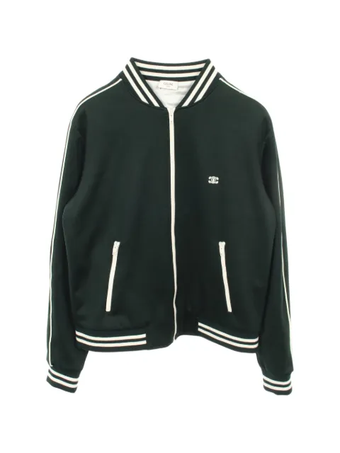 Celine Pre-Owned 2010s Triomphe zip-up track jacket Green 1058504