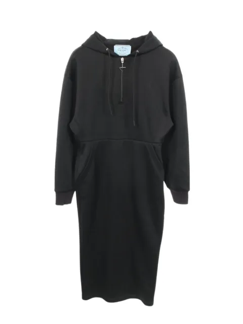 Prada Pre-Owned hooded quarter-zip maxi dress Black 1072696