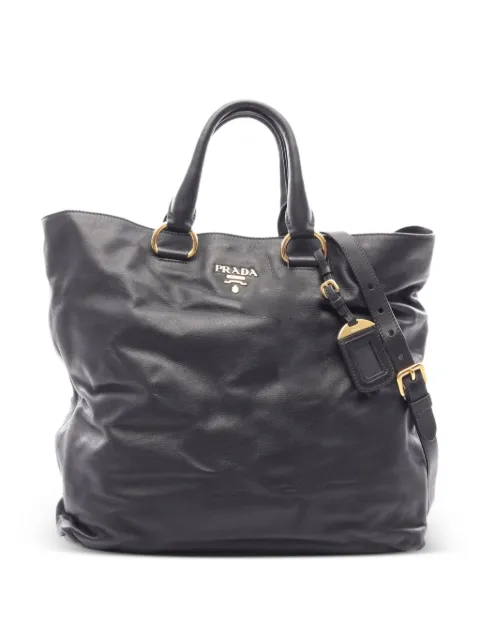 Prada Pre-Owned 2010s Soft Calf leather tote bag Black 1073362