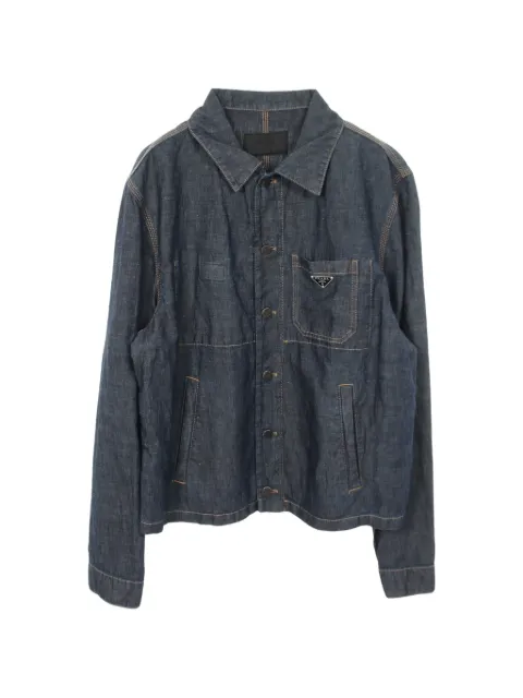 Prada Pre-Owned 2020s chambray blouson jacket Blue 1064512