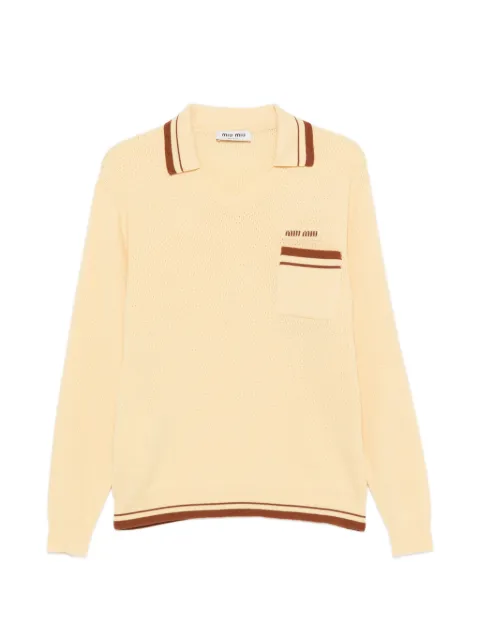 Miu Miu polo-collar sweater Yellow MML08J6067