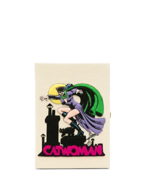 Olympia Le-Tan Catwoman embroidered clutch bag Neutrals WARNERBCLI01SPT