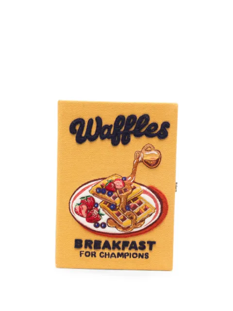 Olympia Le-Tan Waffles Breakfast For Champions embroidered clutch bag Yellow FOODBC12SPT