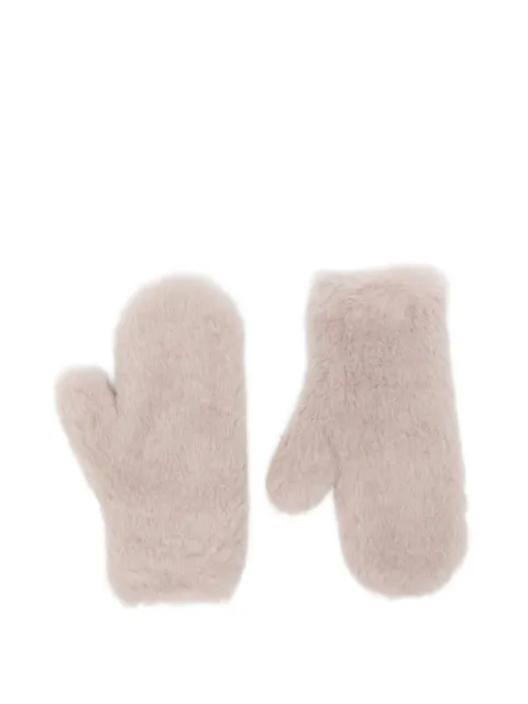 Max Mara Ombrato Teddy mittens Neutrals 2624566062600