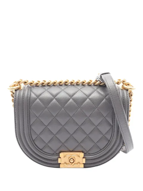 CHANEL Pre-Owned 2021-2026 Small Quilted Caviar Boy Messenger Bag shoulder bag Grey B5J05HDU3M102KYF