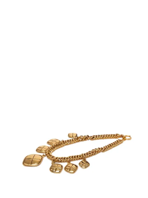 CHANEL Pre-Owned 1970-1980 Gold Plated Quilted Diamond Charms Necklace costume necklace Gold TWGHP9BON7U6EFFN