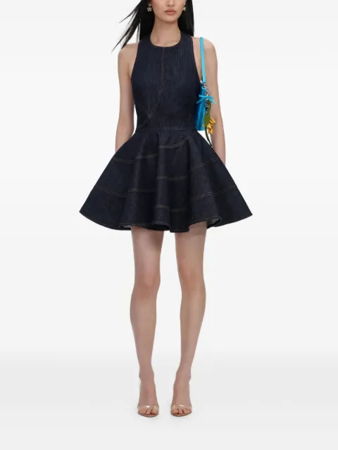 Self-Portrait backless skater-style mini dress Blue PF26810SB