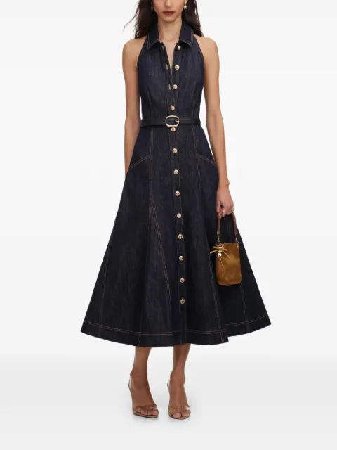 Self-Portrait denim midi dress Blue PF26804MBL