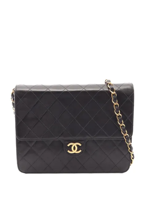 CHANEL Pre-Owned 1997-1999 Small CC Quilted Lambskin Single Flap crossbody bag Black KEV33GYGGNNGVVX6