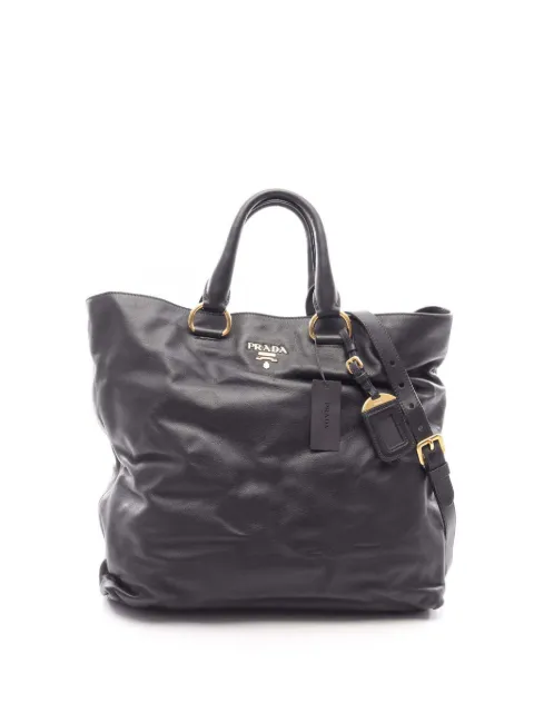 Prada Pre-Owned 2010-2026 Soft Calfskin tote bag Black 0R9EZ3JTOLD0EG9A