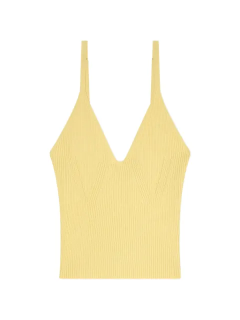 Armani Exchange ribbed-knit V-neck top Yellow XW001902AF10352