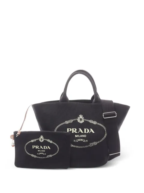 Prada Pre-Owned 2010s Canapa canvas tote bag Black 1060669