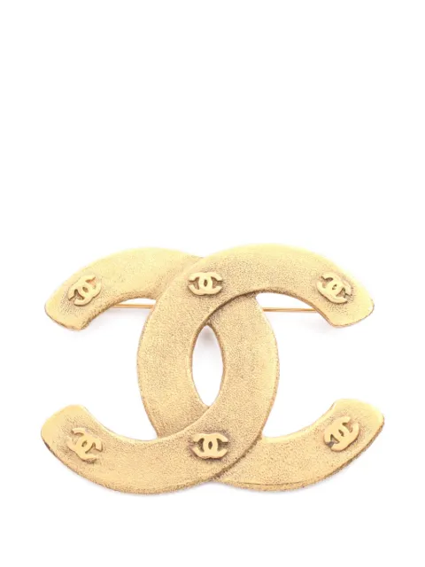 CHANEL Pre-Owned 1986-1988 Coco Mark brooch Gold 1061367