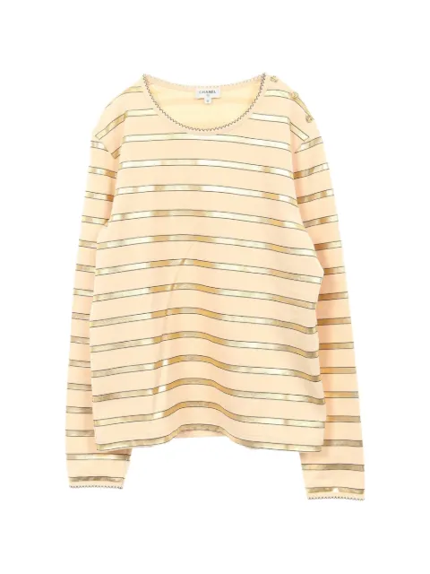 CHANEL Pre-Owned 1986-1988 striped long-sleeve T-shirt Neutrals 1053083