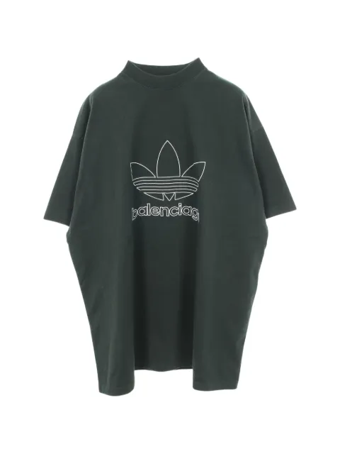 Balenciaga Pre-Owned x Adidas 2010s Trefoil embroidered T-shirt Green 1054213