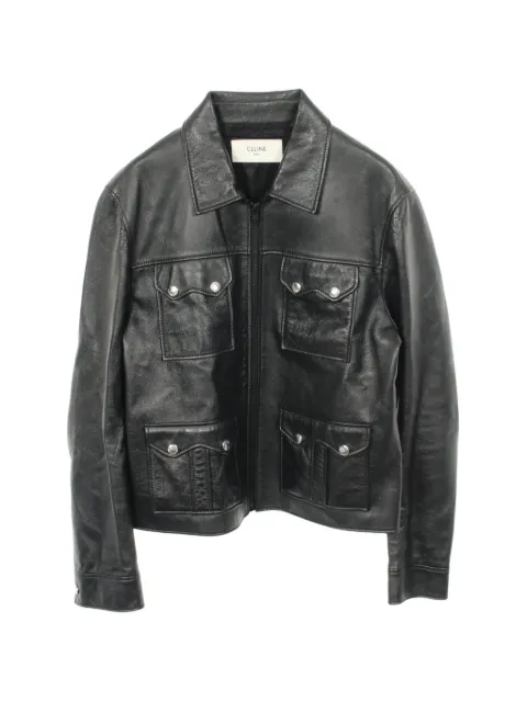 Celine Pre-Owned 2010s leather jacket Black 1054119