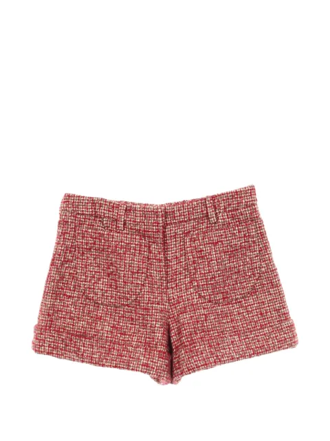 Miu Miu Pre-Owned 2010s button-fly tweed shorts Red 1071325