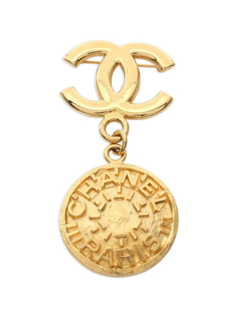 CHANEL Pre-Owned 1986-1988 CC logo brooch Gold 1060266