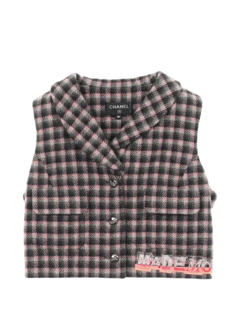 CHANEL Pre-Owned 1986-1988 Cocomark cropped vest Black 1061915