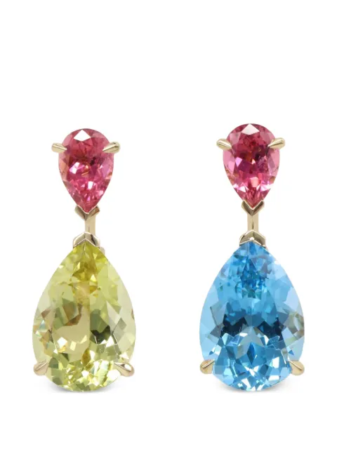 Christian Dior Pre-Owned 2010s pear-cut multi-stone earrings Gold 1066777