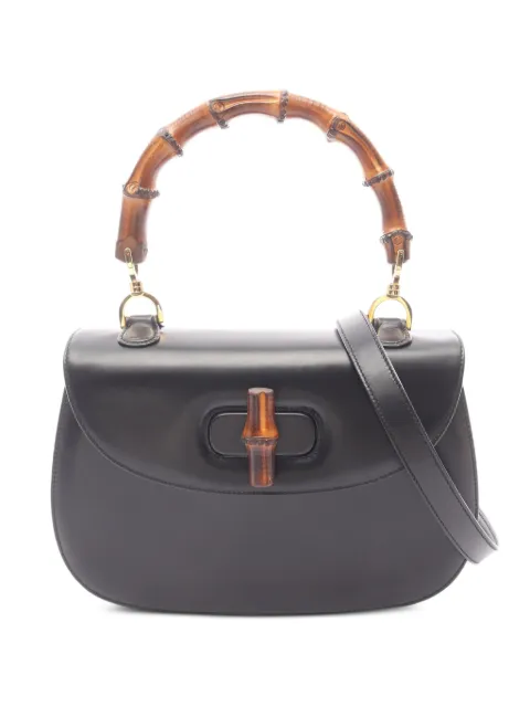 Gucci Pre-Owned 2010s Bamboo turn-lock tote bag Black 1059309