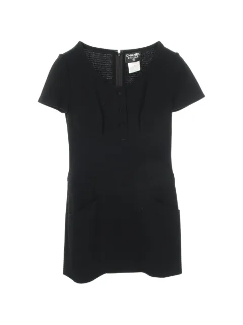 CHANEL Pre-Owned 1986-1988 Cocomark button dress Black 1070427