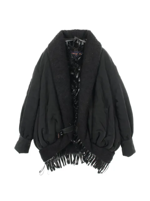 Louis Vuitton Pre-Owned 2010s fringe Cocoon jacket Black 1058495
