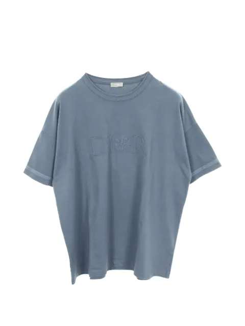 Christian Dior Pre-Owned x Stone Island 2010s logo-embroidered T-shirt Blue 1062002