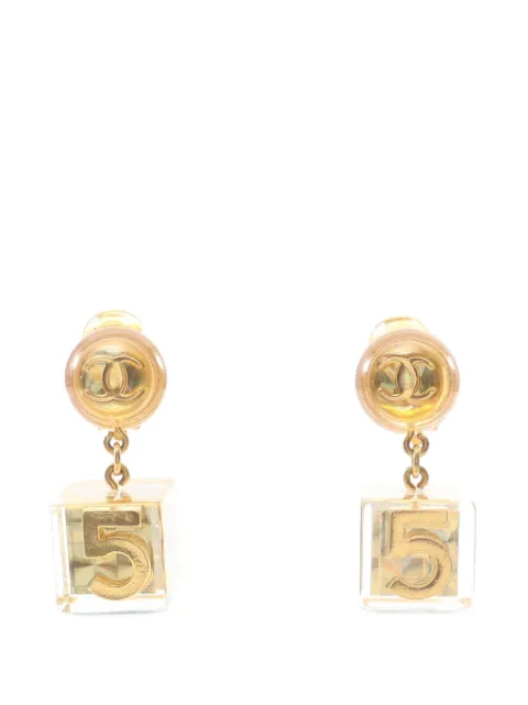 CHANEL Pre-Owned 1986-1988 Coco Mark Cube earrings Gold 1043696