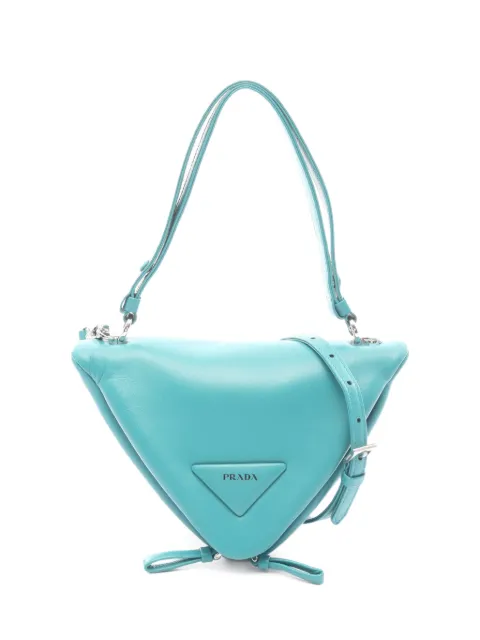 Prada Pre-Owned 2010s Triangle leather two-way handbag Blue 1060570