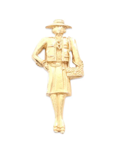 CHANEL Pre-Owned 1986-1988 Mademoiselle brooch Gold 1061380