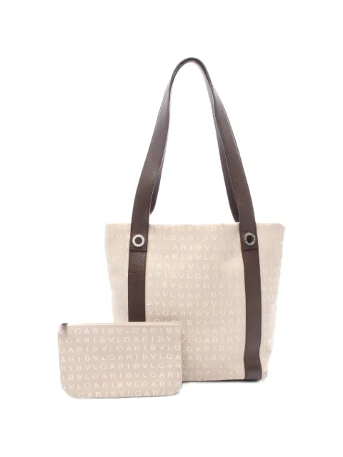 Bvlgari Pre-Owned 2000s Logomania canvas tote bag Neutrals 1072242