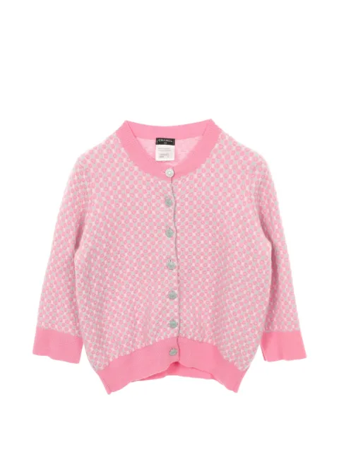 CHANEL Pre-Owned 1986-1988 floral-pattern cardigan Pink 1058554