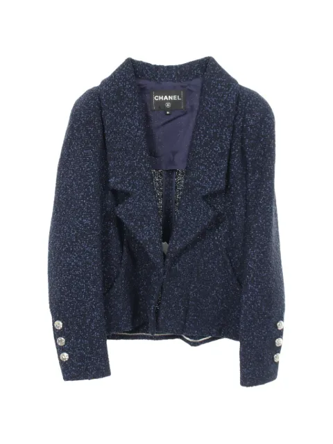 CHANEL Pre-Owned 1986-1988 tweed blazer Blue 1057714