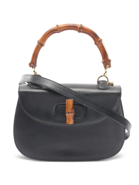 Gucci Pre-Owned 2010s Bamboo two-way handbag Black 1059738