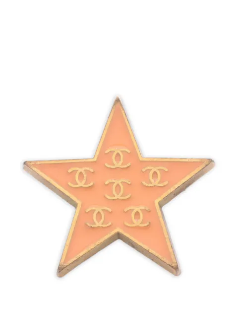 CHANEL Pre-Owned 1986-1988 star CC brooch Gold 1051479