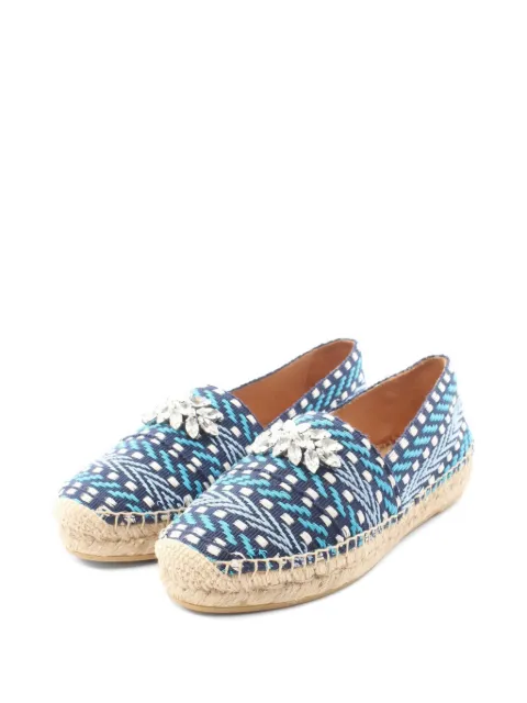 Miu Miu Pre-Owned 2020s Bijou canvas espadrilles Blue 1071239