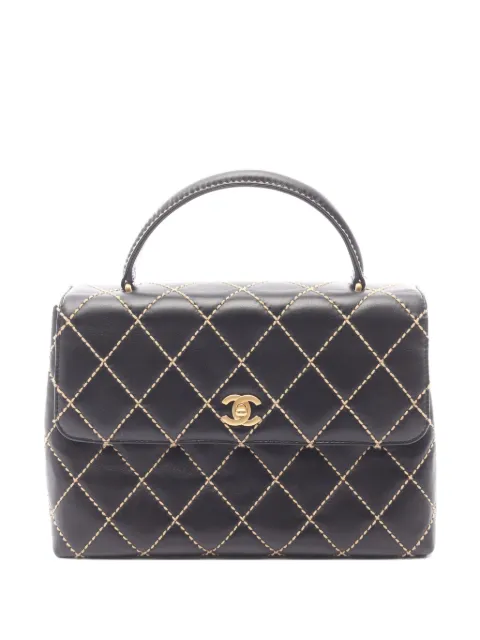 CHANEL Pre-Owned 2004-2005 Wild Stitch leather tote bag Black 10641369203984