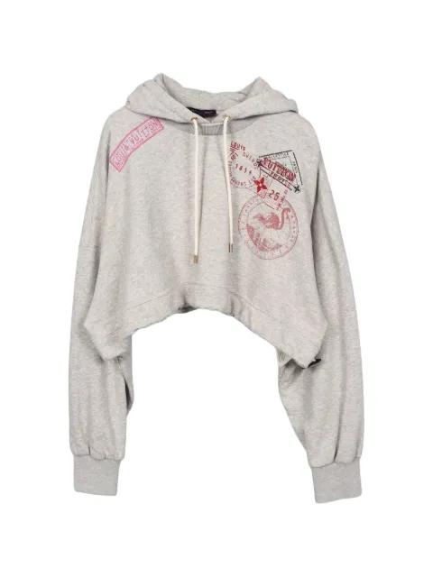 Louis Vuitton Pre-Owned Travel Stamp cropped hoodie Grey 1061971