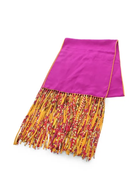 Hermès Pre-Owned 2000s fringe silk scarf Purple 1062583