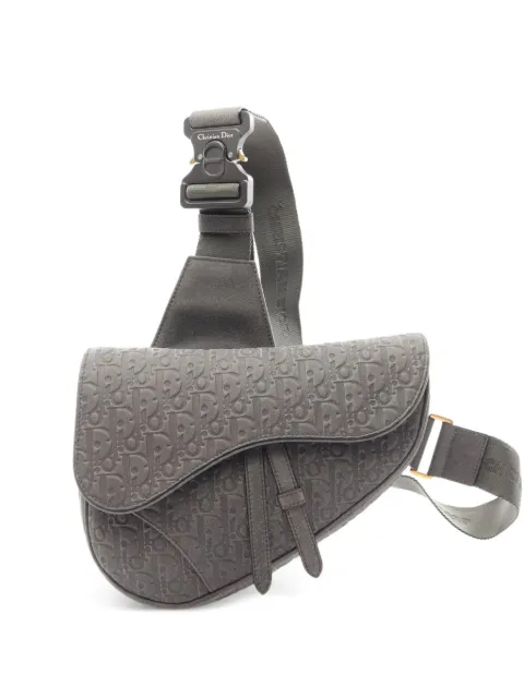 Christian Dior Pre-Owned 2000s x Denim Tears Saddle leather messenger bag Grey 1073359