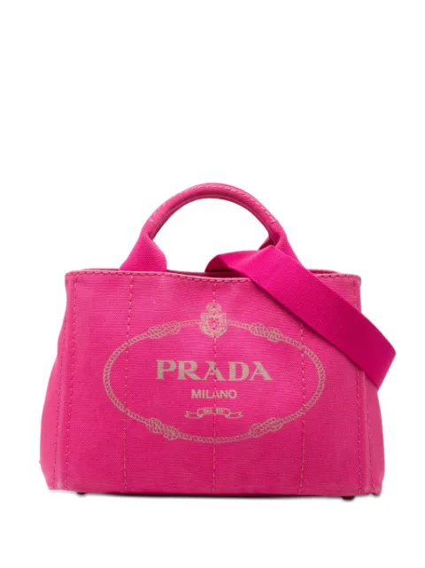 Prada Pre-Owned 2013-2026 Small Canvas Canapa Logo satchel Pink TB0ABAWP4B4IBB7G