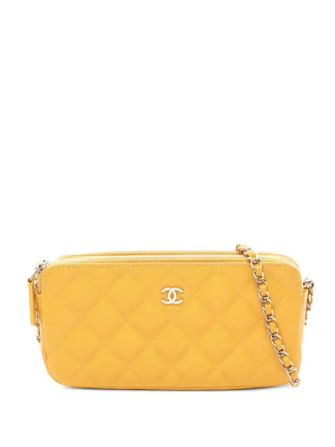 CHANEL Pre-Owned small Matelassé caviar quilted cross body bag Yellow 107292327349758